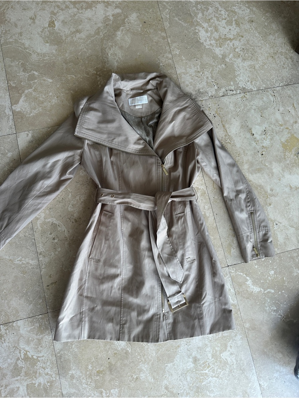 Beige Michael Kors women’s Trench Coat with Belt